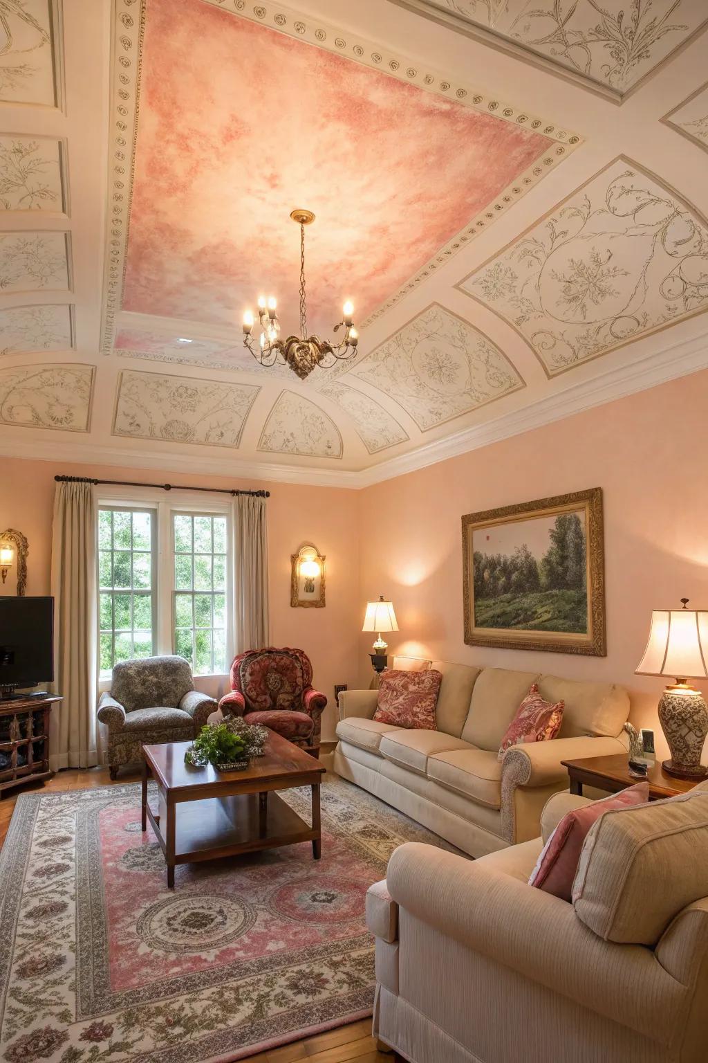 A decorated overhead can add a surprising and dramatic impact.