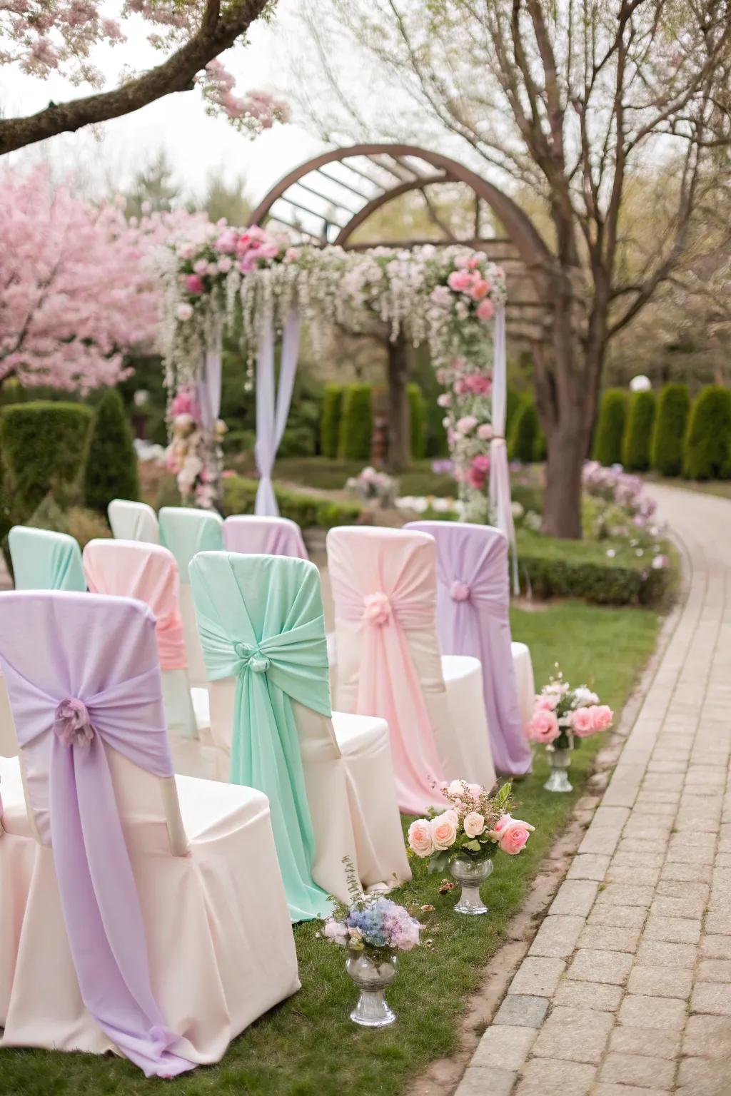 Muted tones fashion a dreamlike ambiance for vernal weddings.