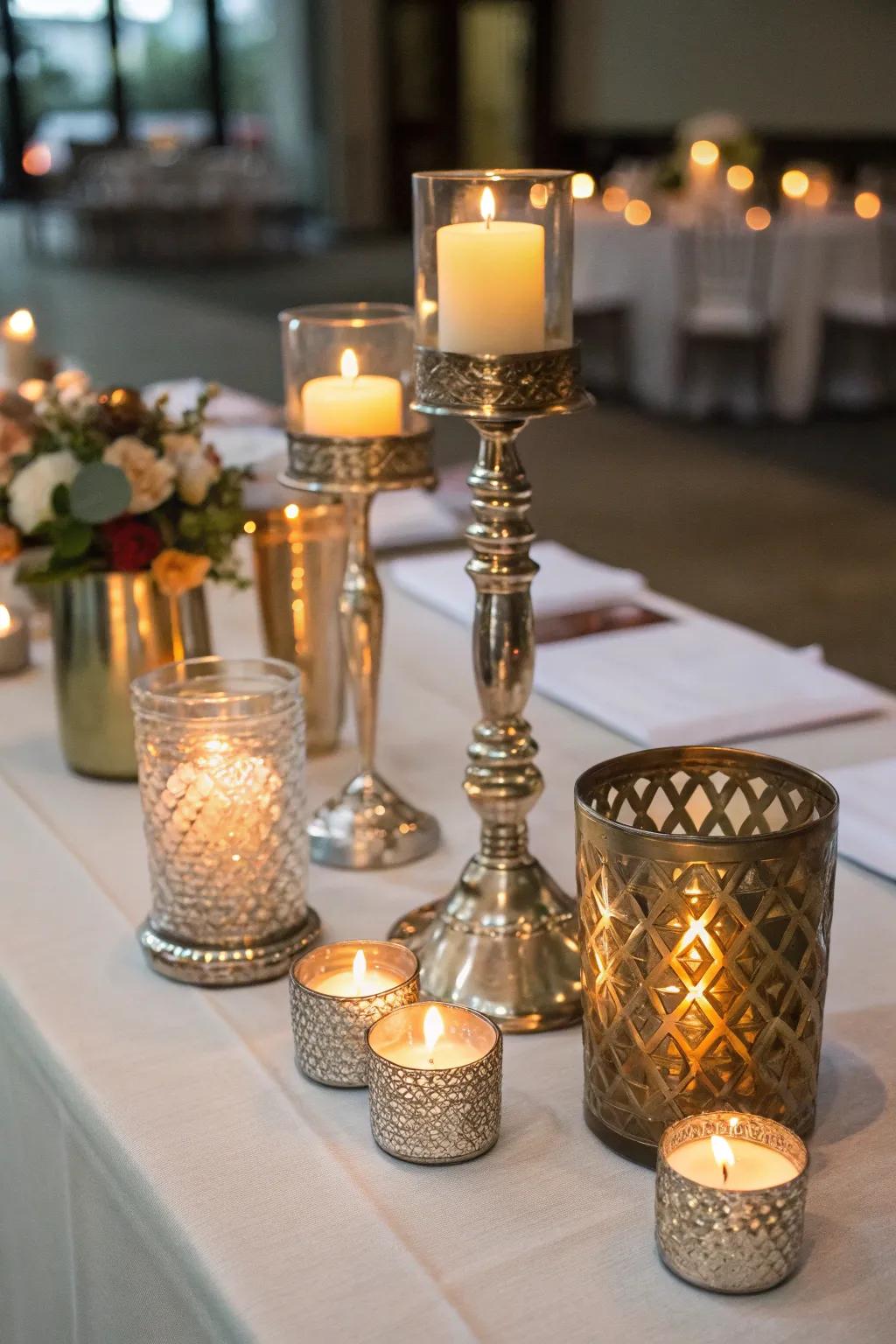 Mixed metallics infusing texture and interest to the table.