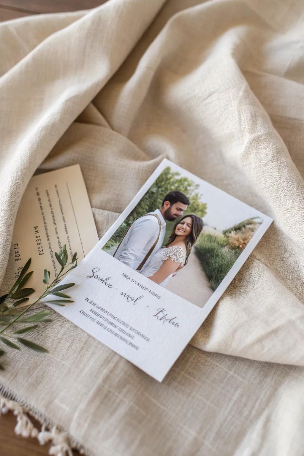 A registry card with a personal photo to make it special.