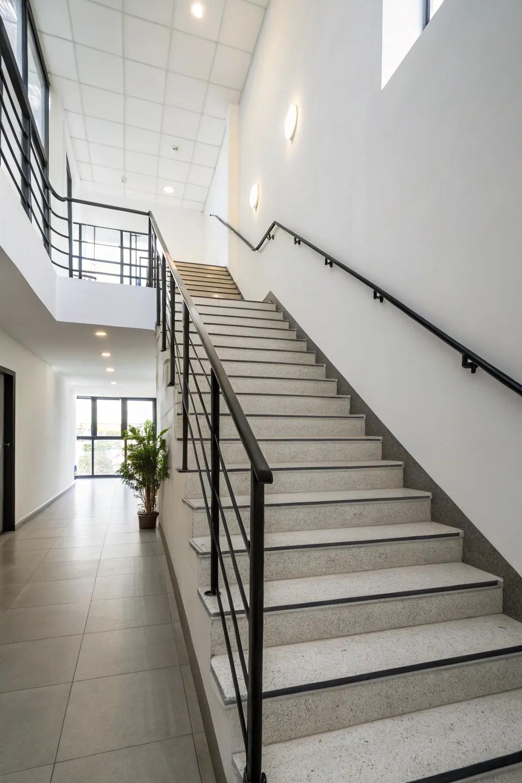 Simple sophistication accentuates the inherent splendor of this staircase.