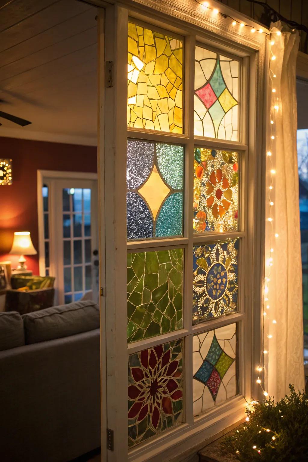 Design unique window decor with DIY mosaic art.