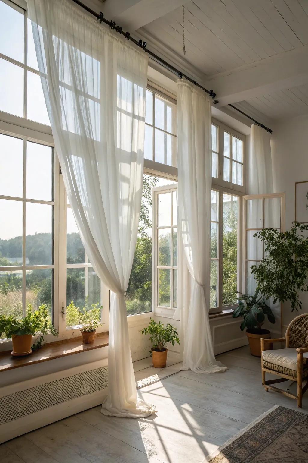 Tilting windows blend solitude with airflow.