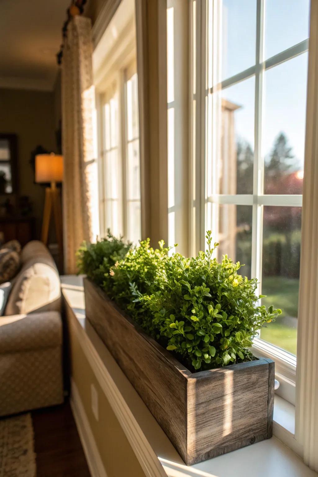 Faux greenery offers a vibrant, low-maintenance solution.