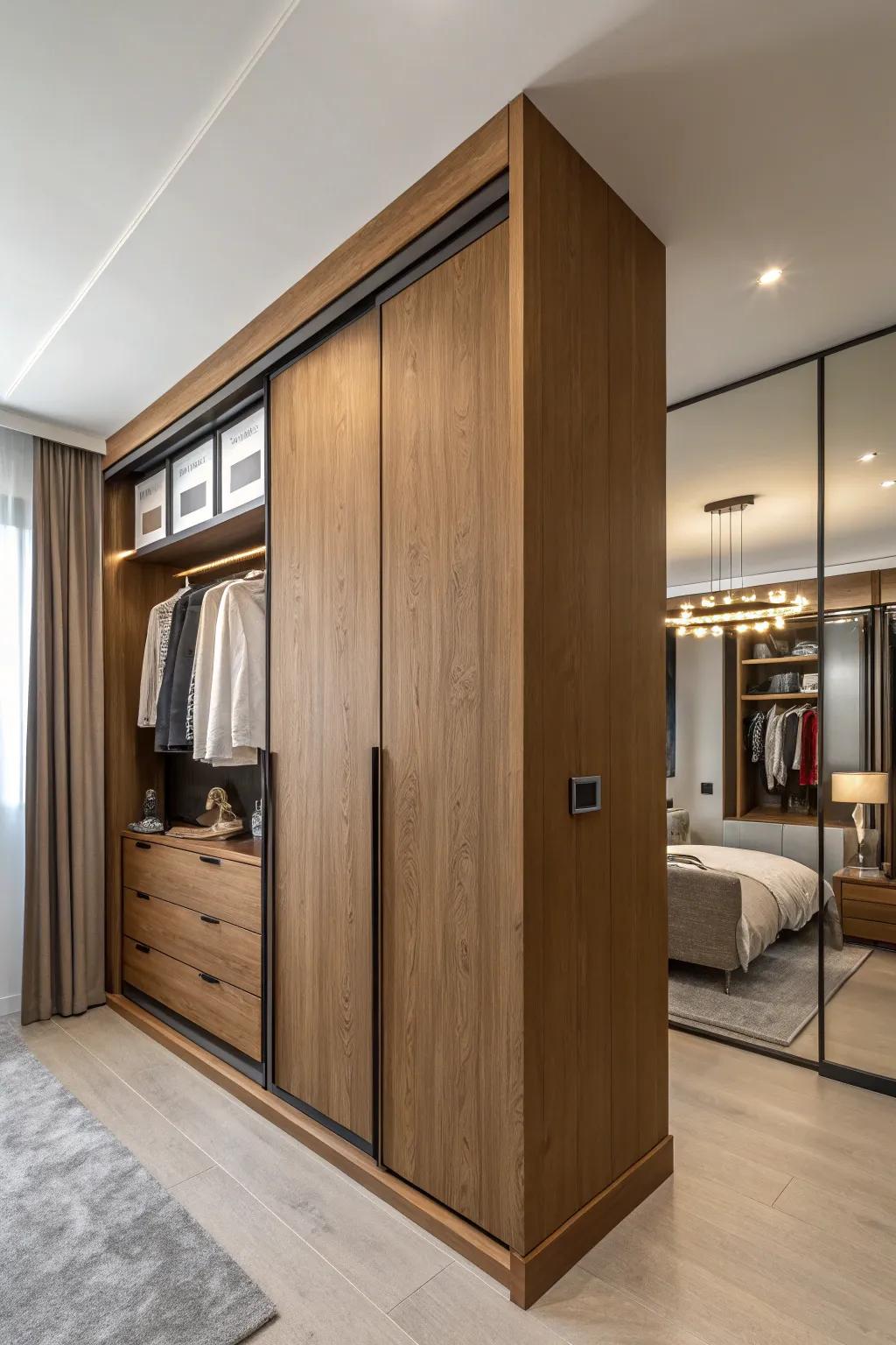 With sliding doors, the elegance of space-saving is clear.