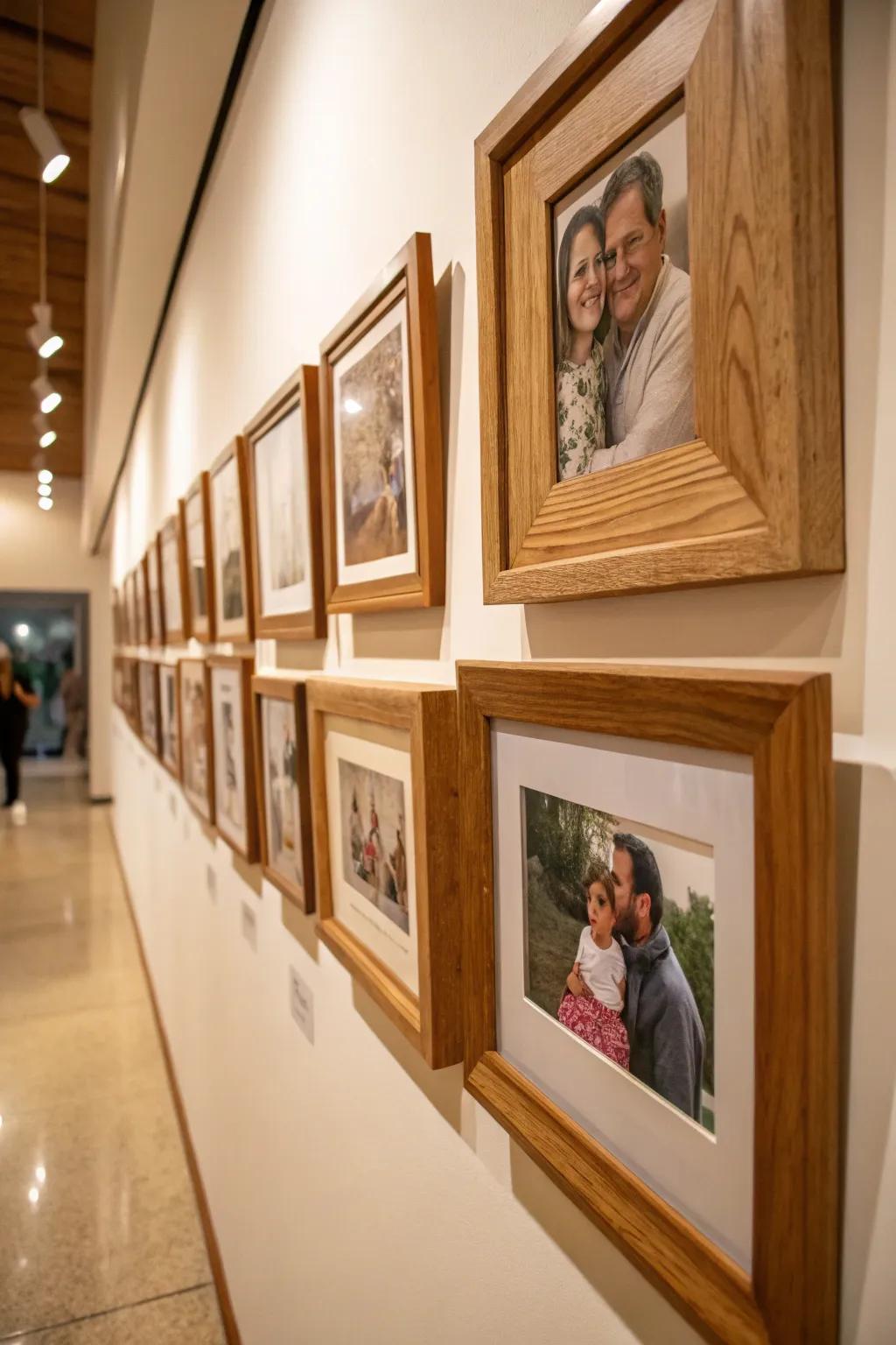 Timber borders infuse a warm sensation into cherished recollections.