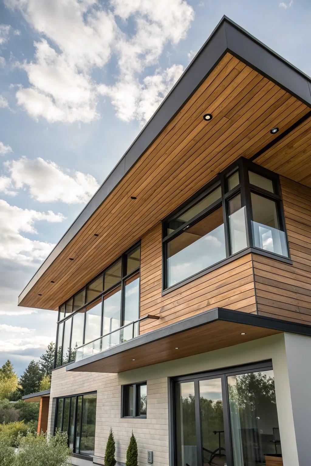 Horizontal boards create a sense of spaciousness.