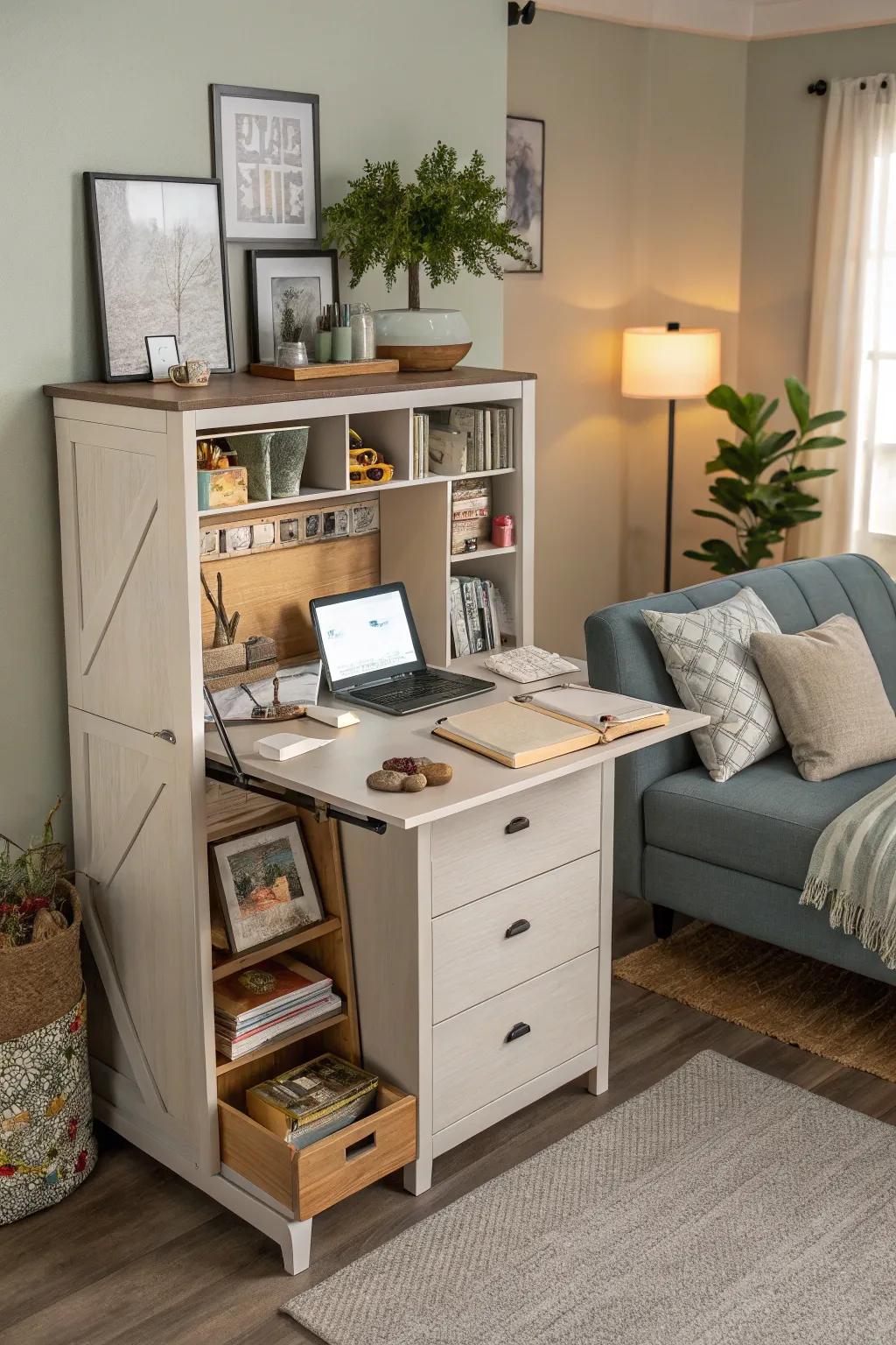 Flexible furniture enhancing space and utility.