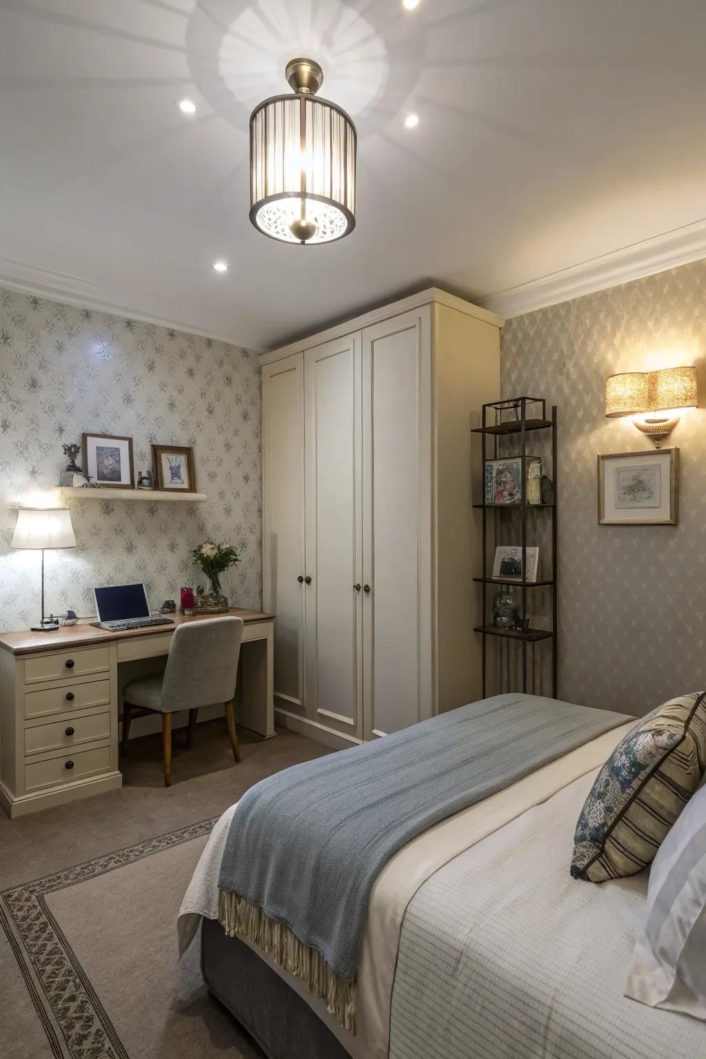 Without adding clutter, wall-mounted lights offer flair and utility.