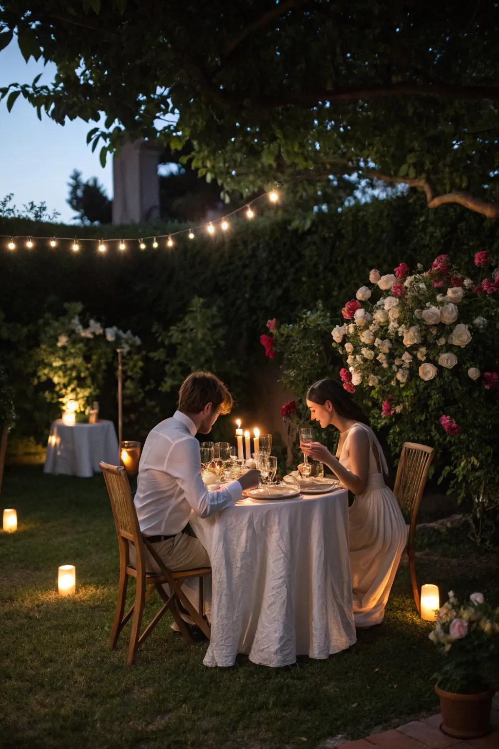 Candlelit sentiment for an intimate celebration.