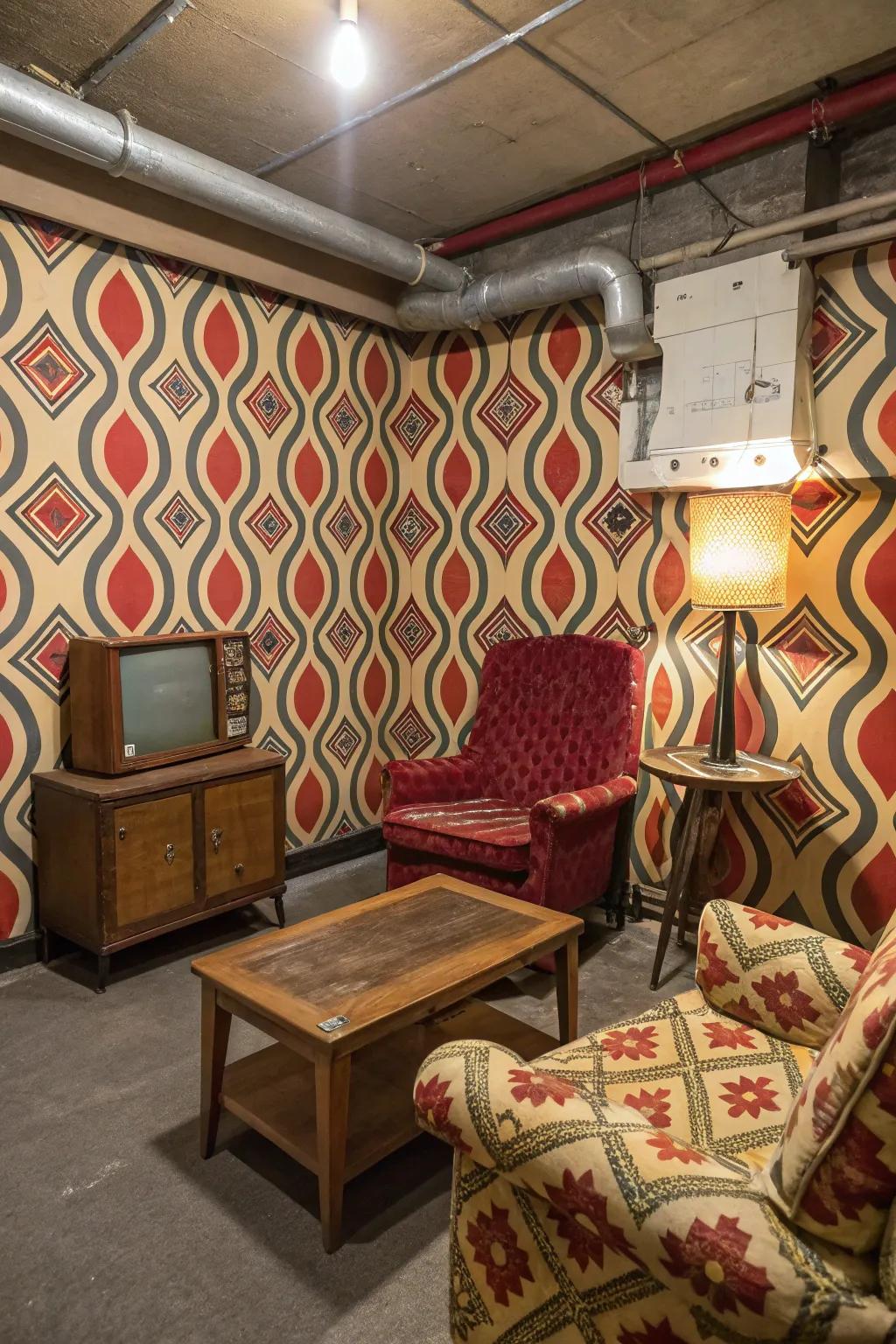 Daring wallpaper effects a chic proclamation.