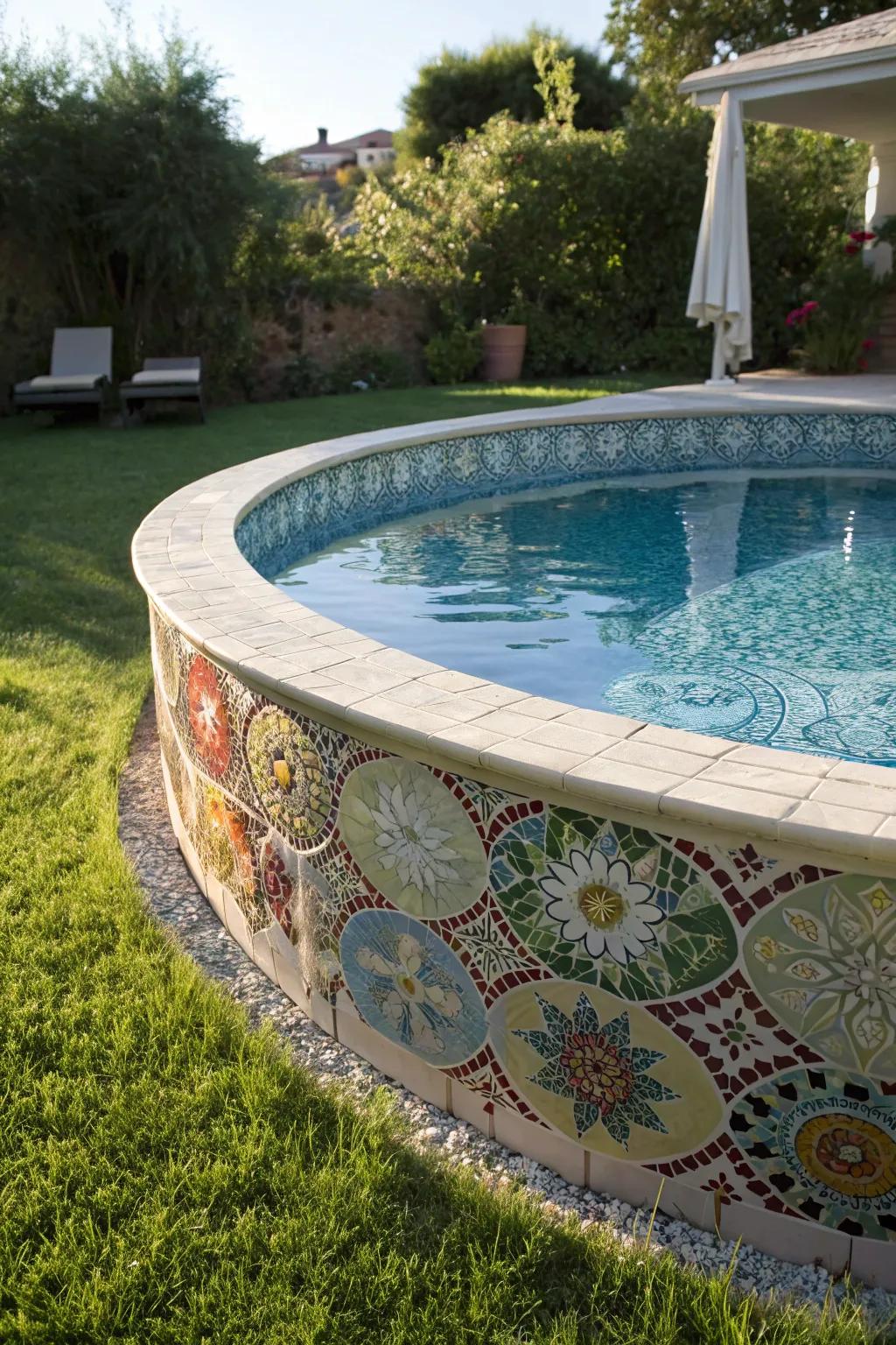 Mosaic tiles add an artistic touch to any pool.