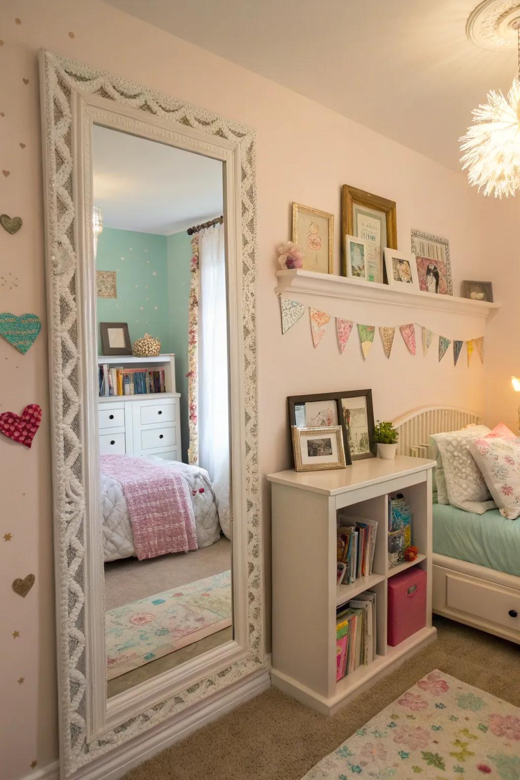 Mirrors enhancing space and elegance in the room.