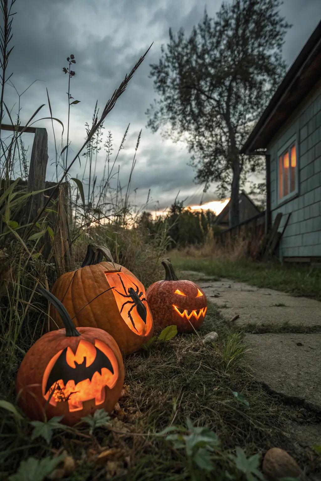 With scary critter sculptures, embrace the ghostly spirit.