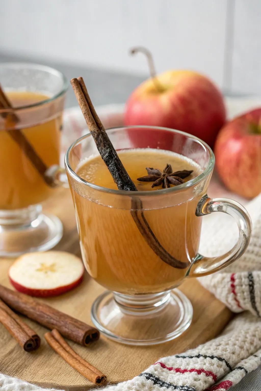 Sweet bean adds a creamy note to cider punch.