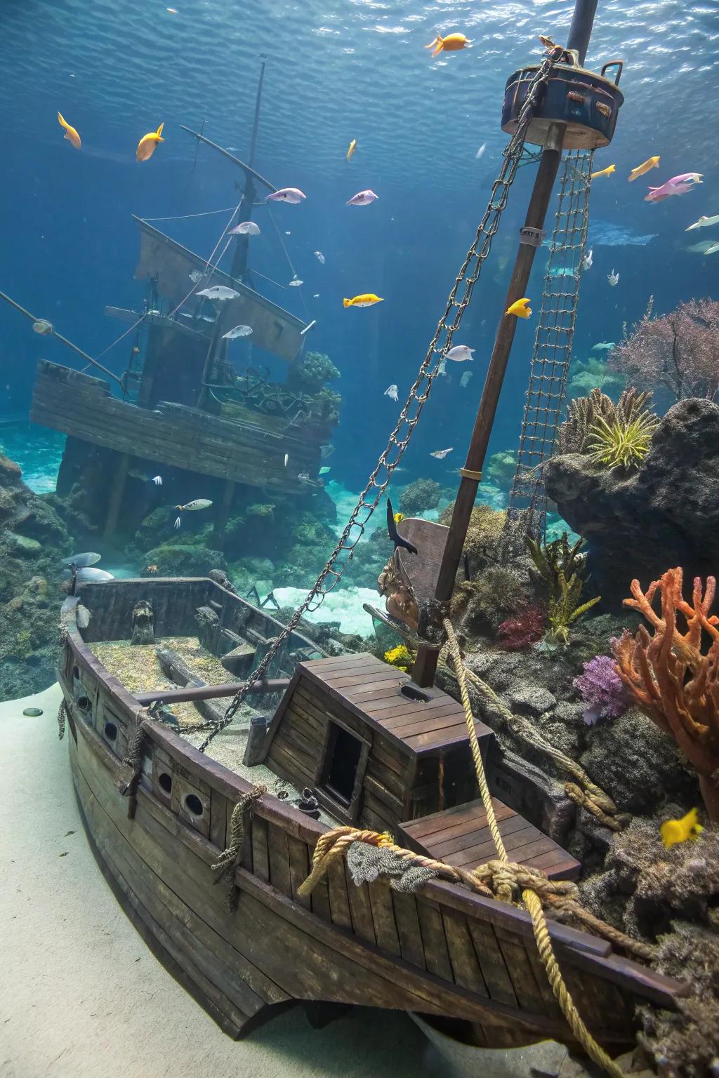 A buccaneer shipwreck theme injects enigma and escapade.