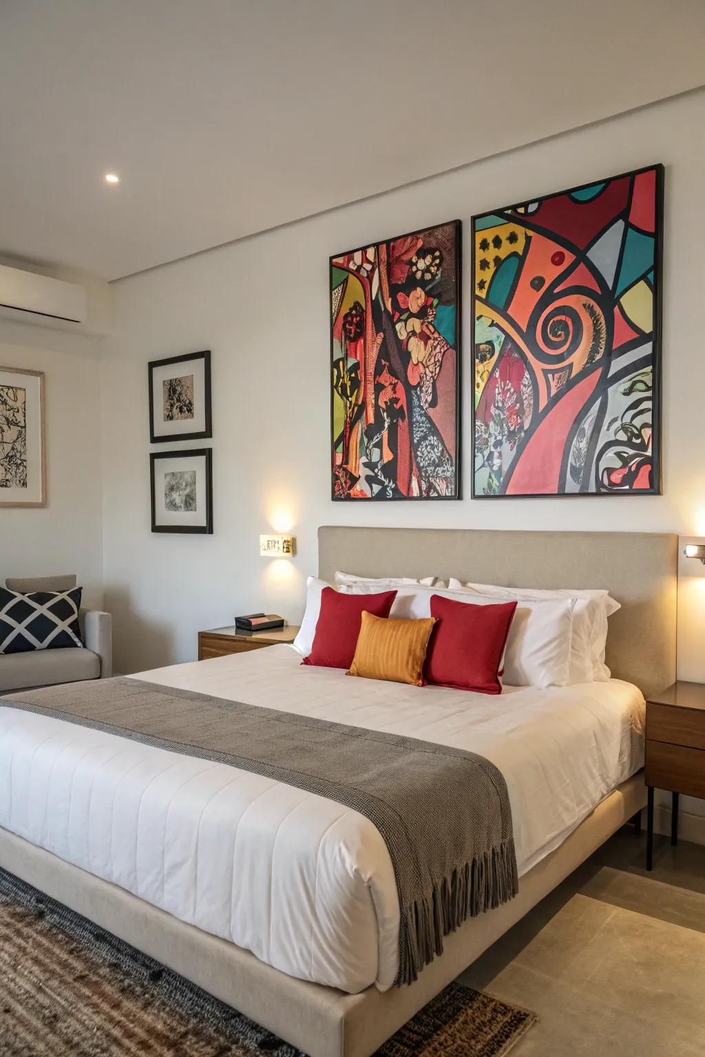 Make a bold statement using abstract art.