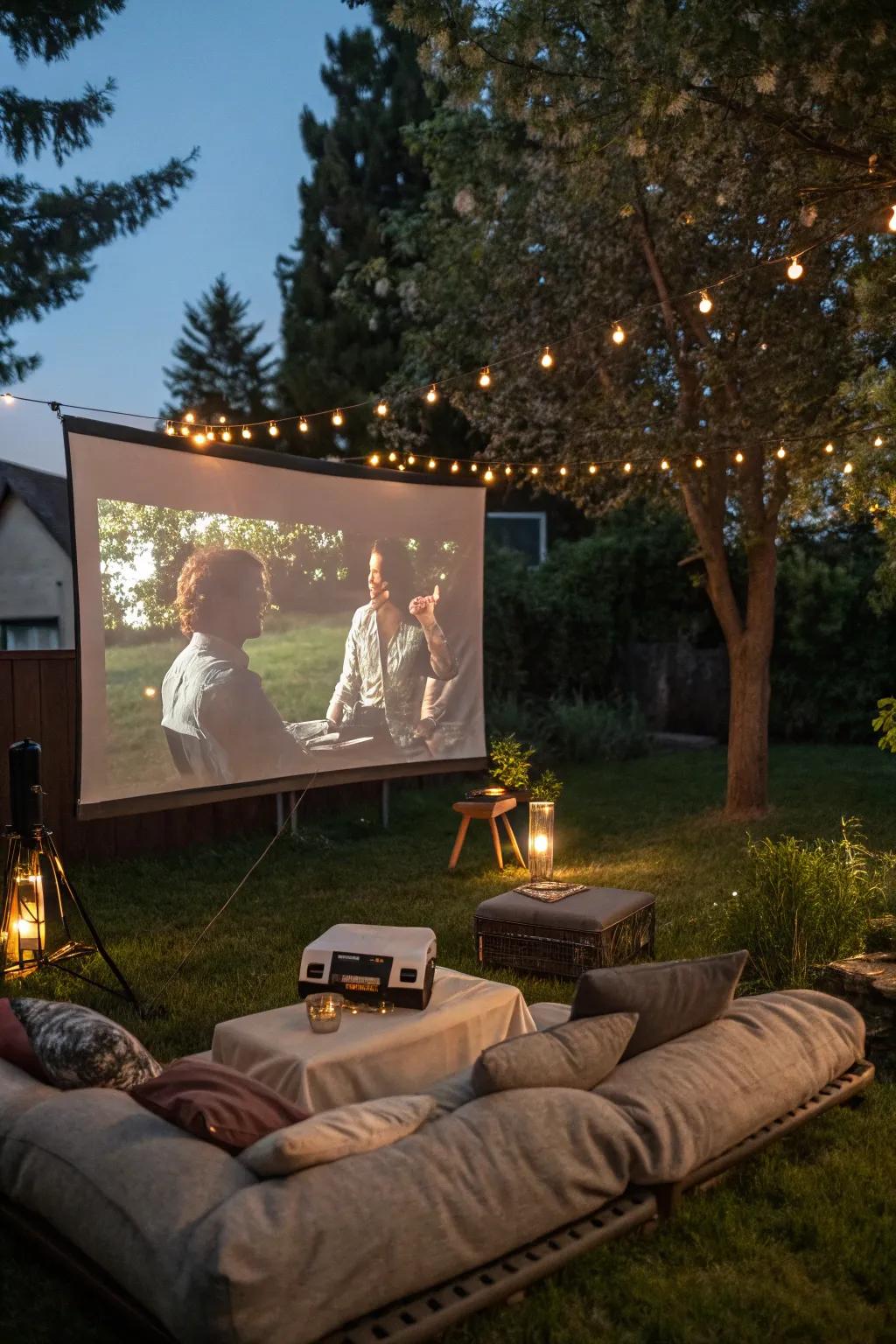 An outdoor movie night is the perfect cozy evening finale.