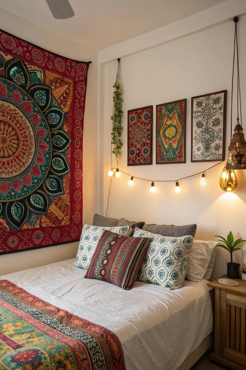 Dye painting textiles convey lively, artistic flair.