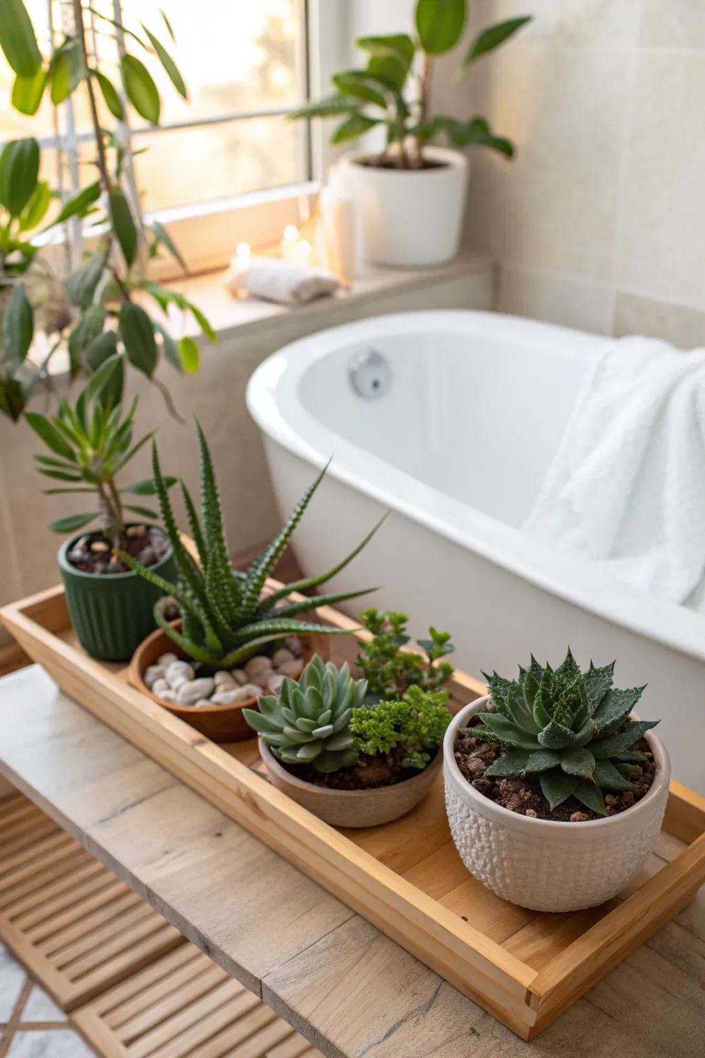 Elevate your bathing encounter with the freshness of verdancy.