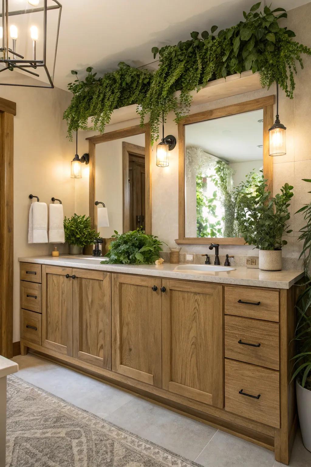 Natural wood grain brings warmth and texture.