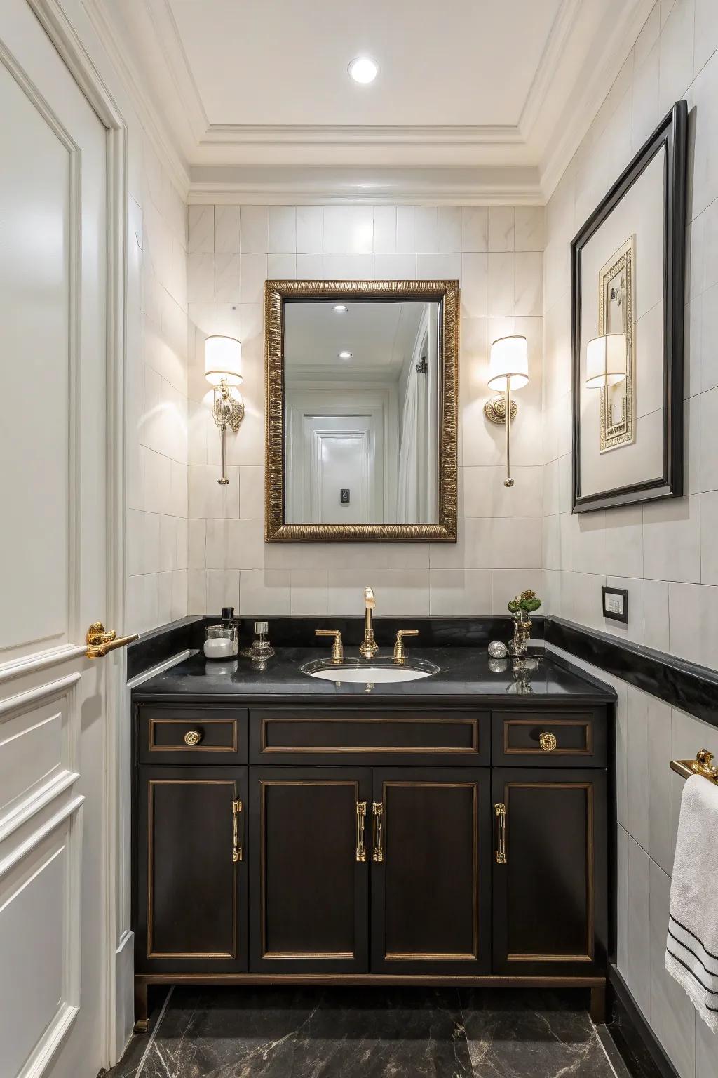 Ebony countertops make a bold and stylish statement.