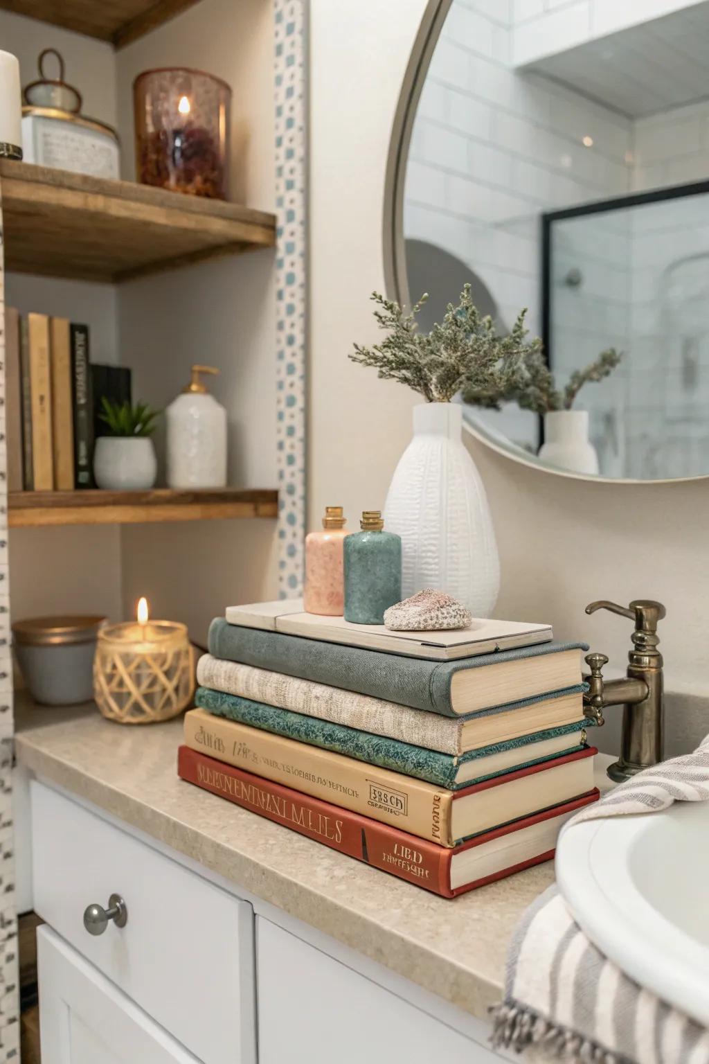 Publications add elevation and interest to displays.