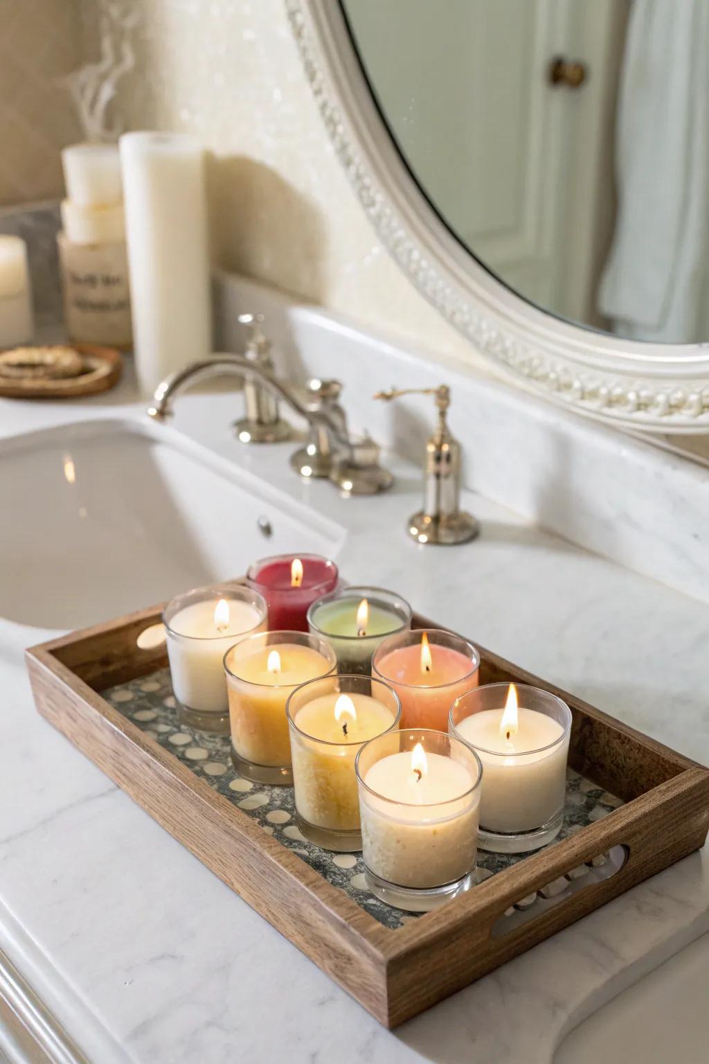 Candles for decor and soothing aromatherapy.