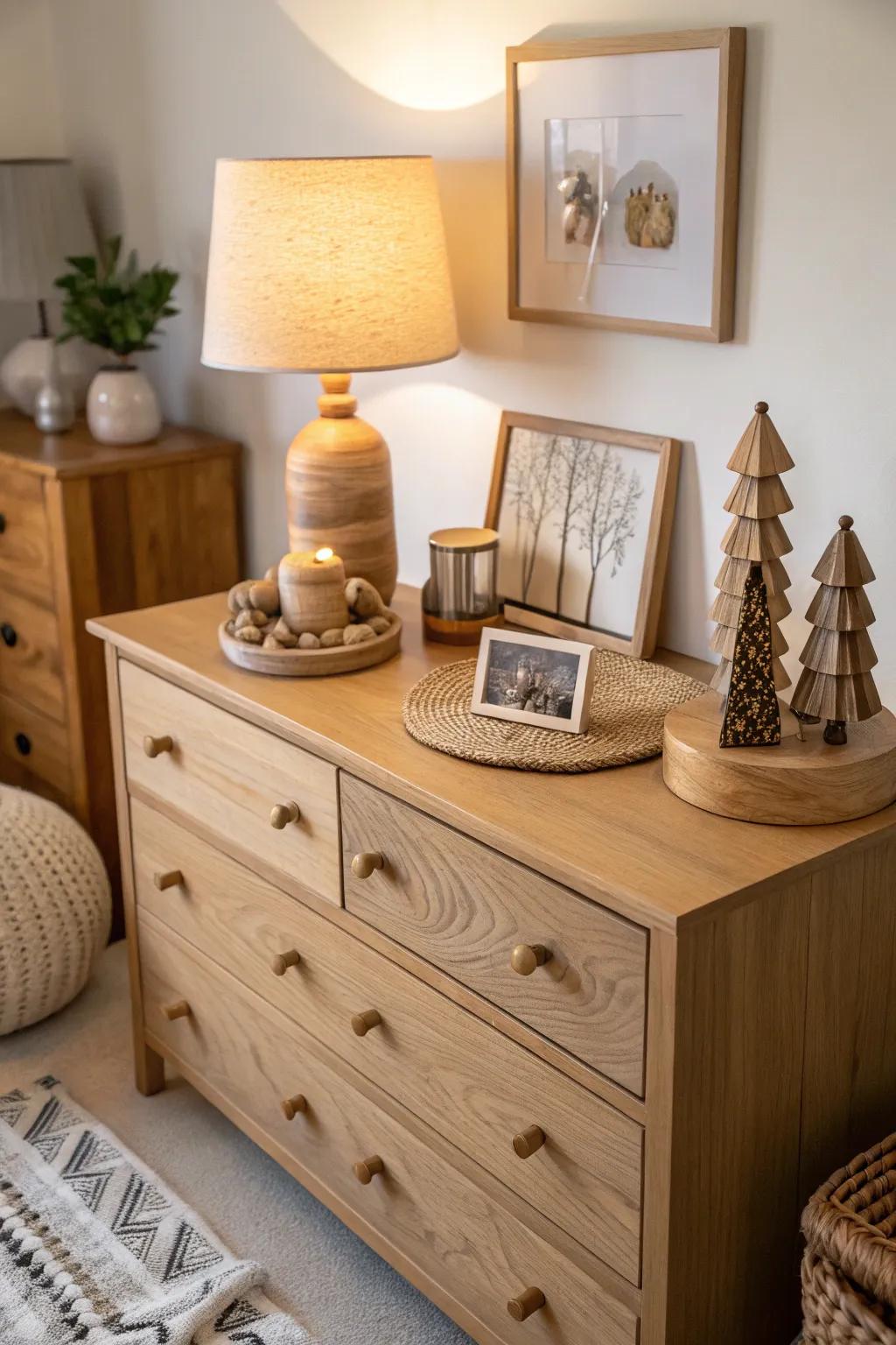Wooden elements add warmth and timeless charm.