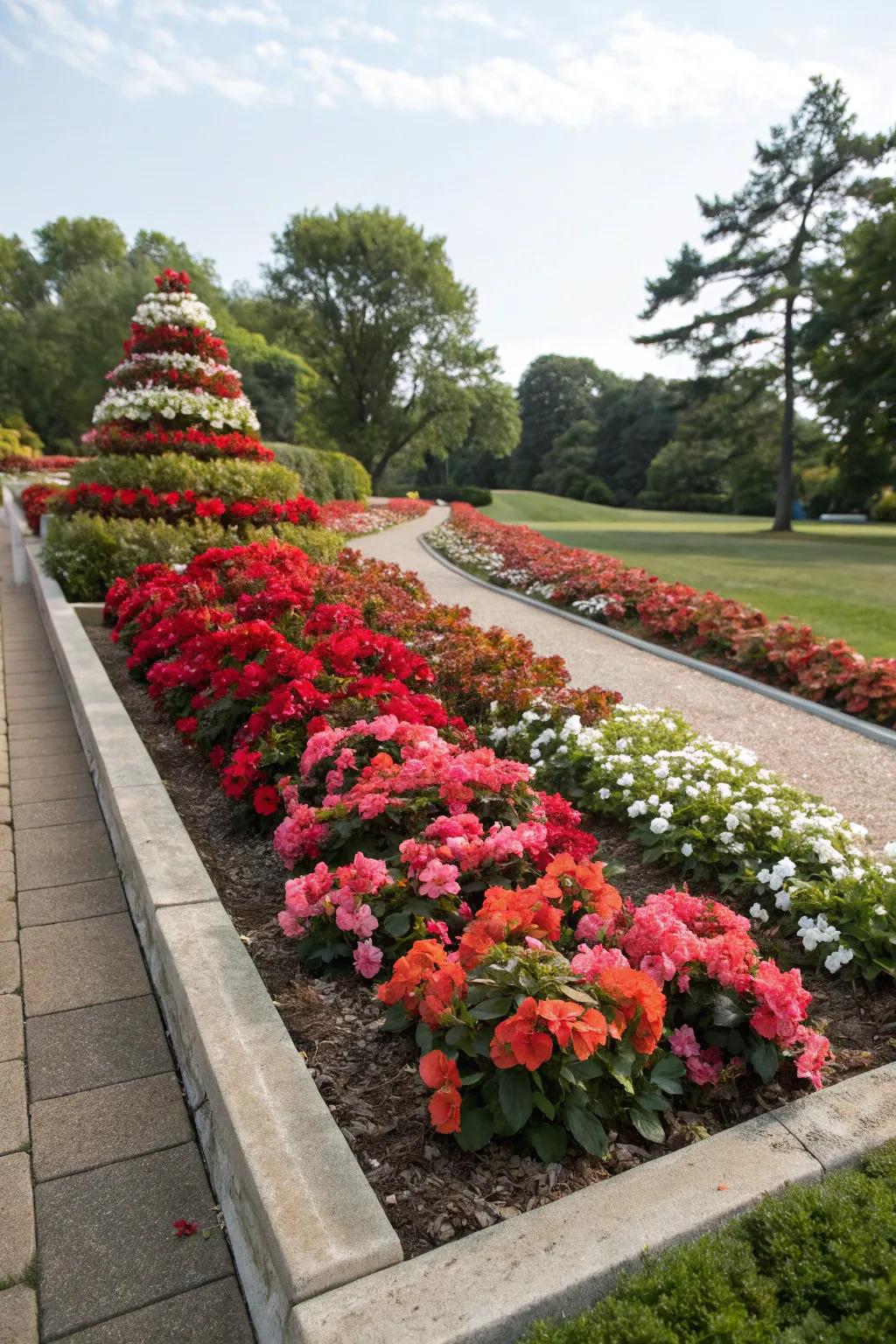 Layered blossomheart planting adds depth and color to garden beds.