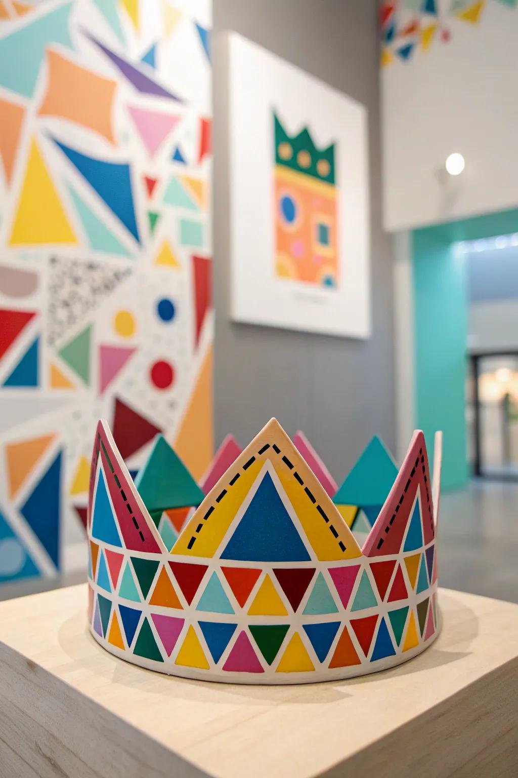 A modern geometric pattern birthday tiara