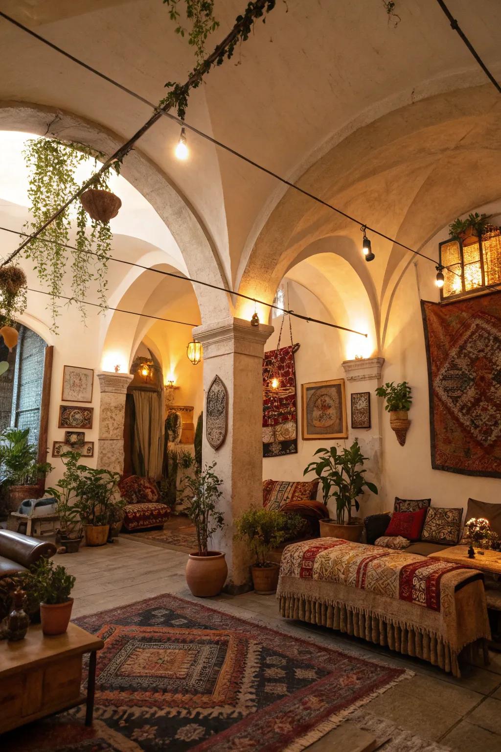 Building elements bring depth and character to bohemian design.