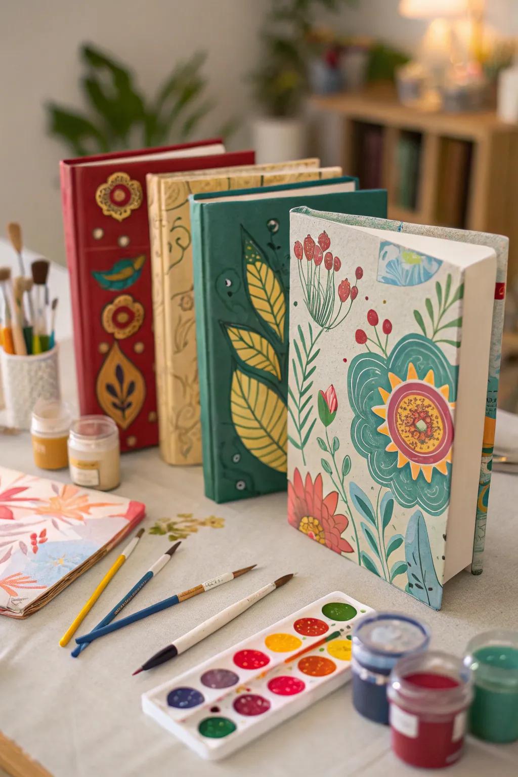 Produce unique hand-painted DIY tome jackets.
