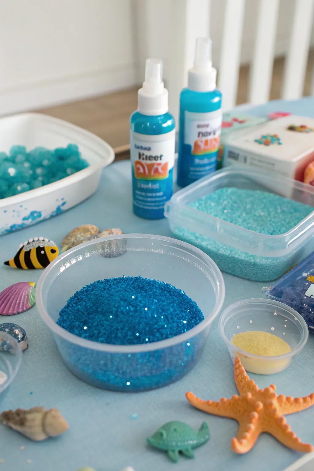 Oceanic goo adding a tactile element to the festivity.