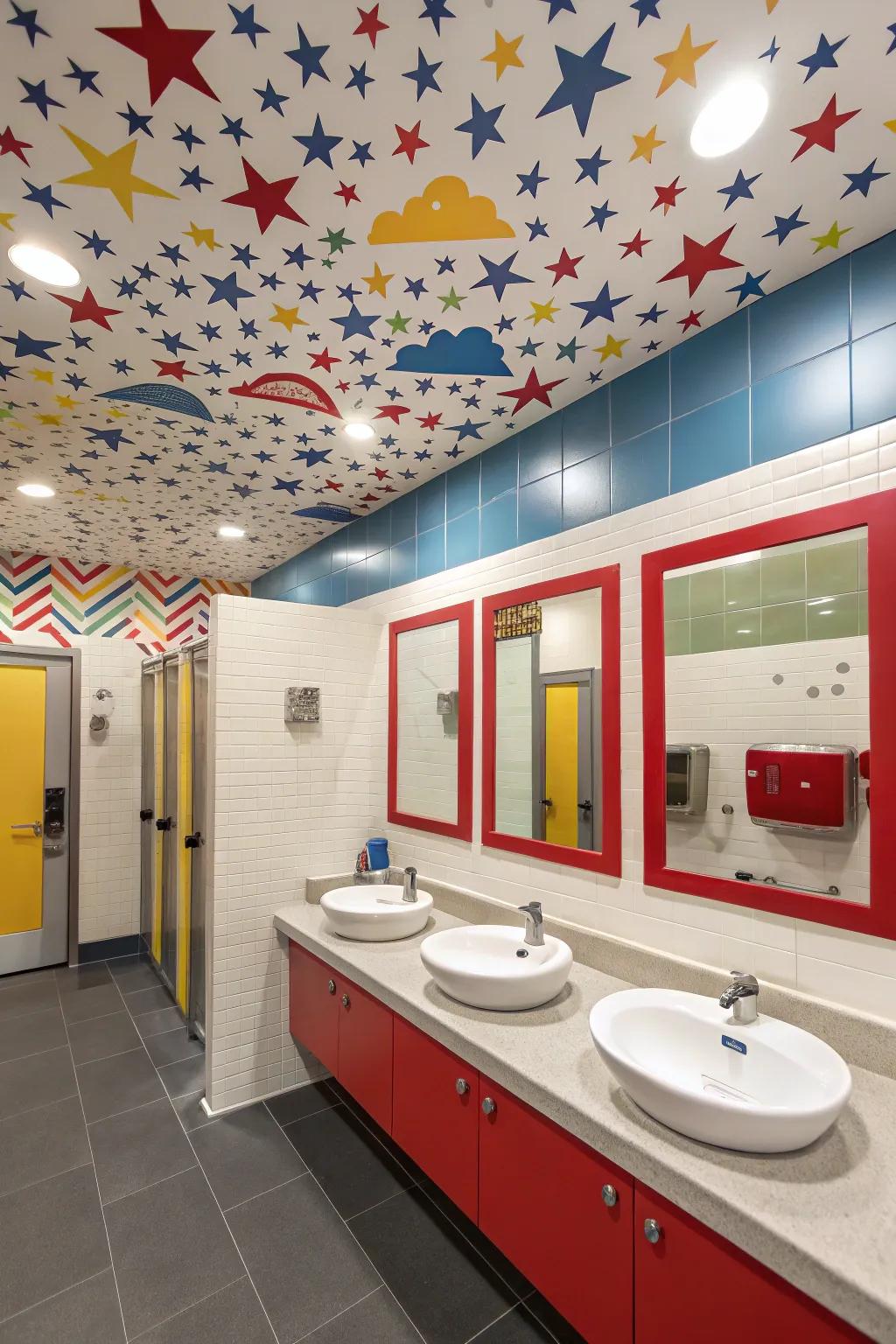 A playful vaulted design infuses astonishment into a boys' lavatory.