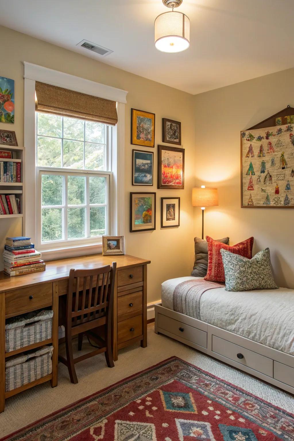 Shell hue furnishes a warm and inviting ambiance.