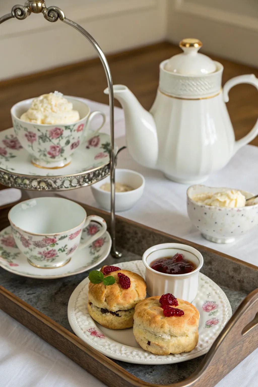 A charming tea experience brings British elegance to breakfast in bed.