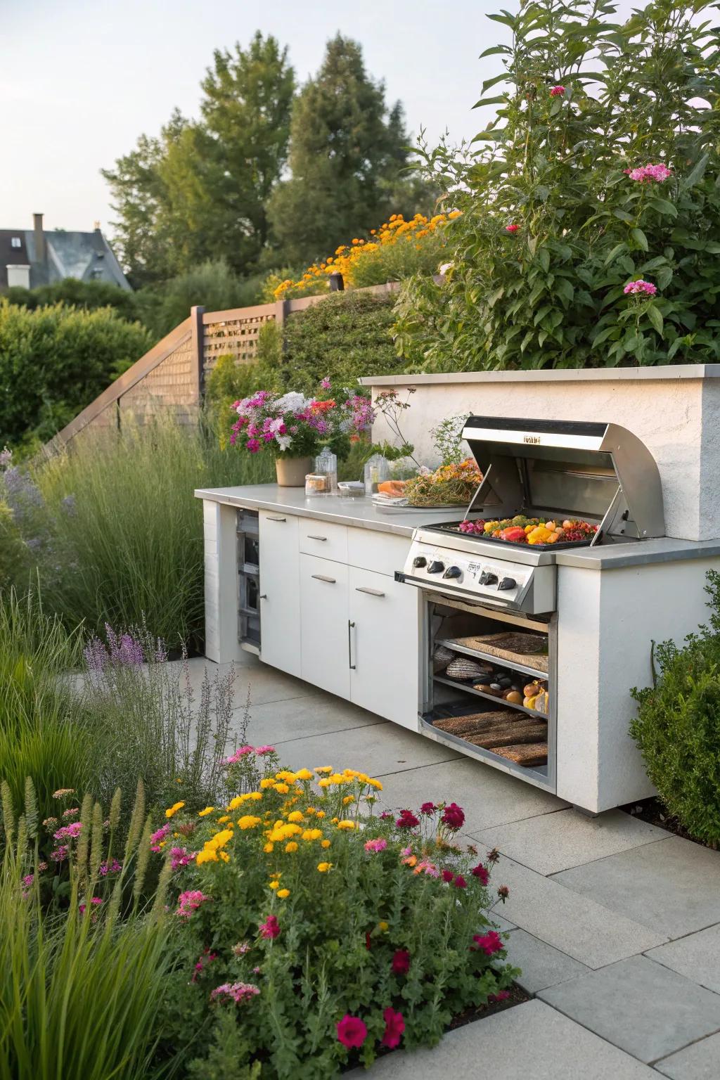 Concealed storage keeps your BBQ zone neat and orderly.