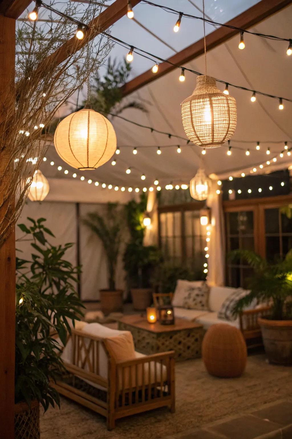 Layered illumination crafts a magical ambiance in a California room.