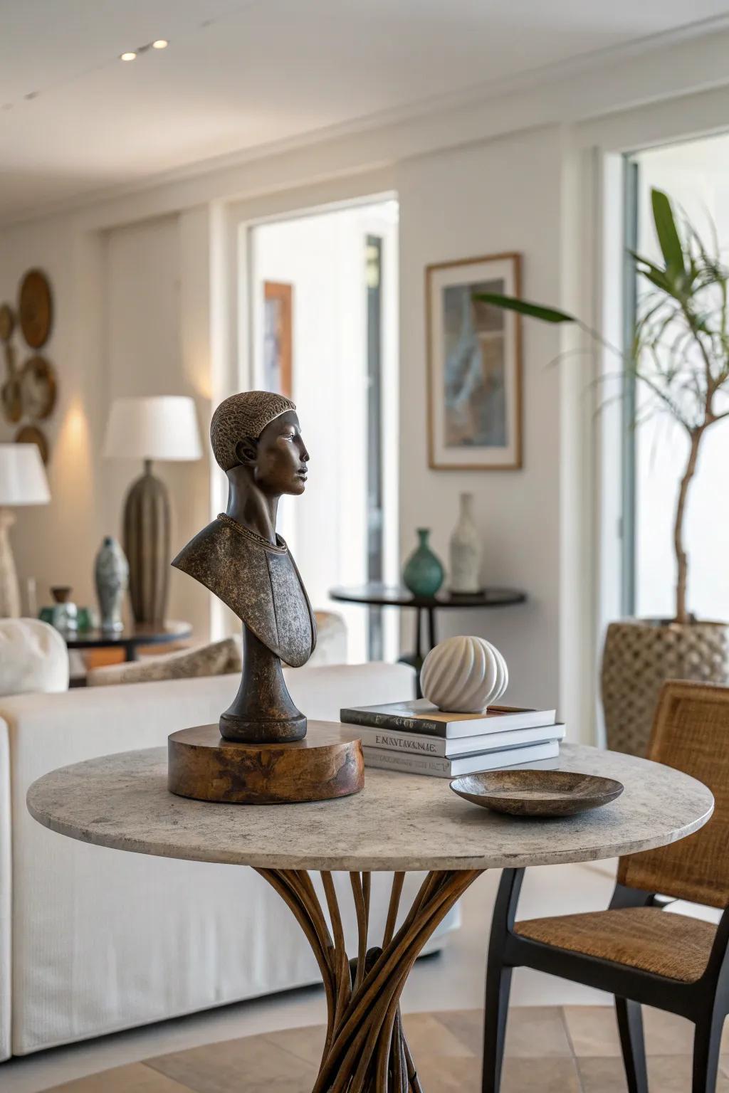 Creative sculptures make for striking and personal centerpieces.
