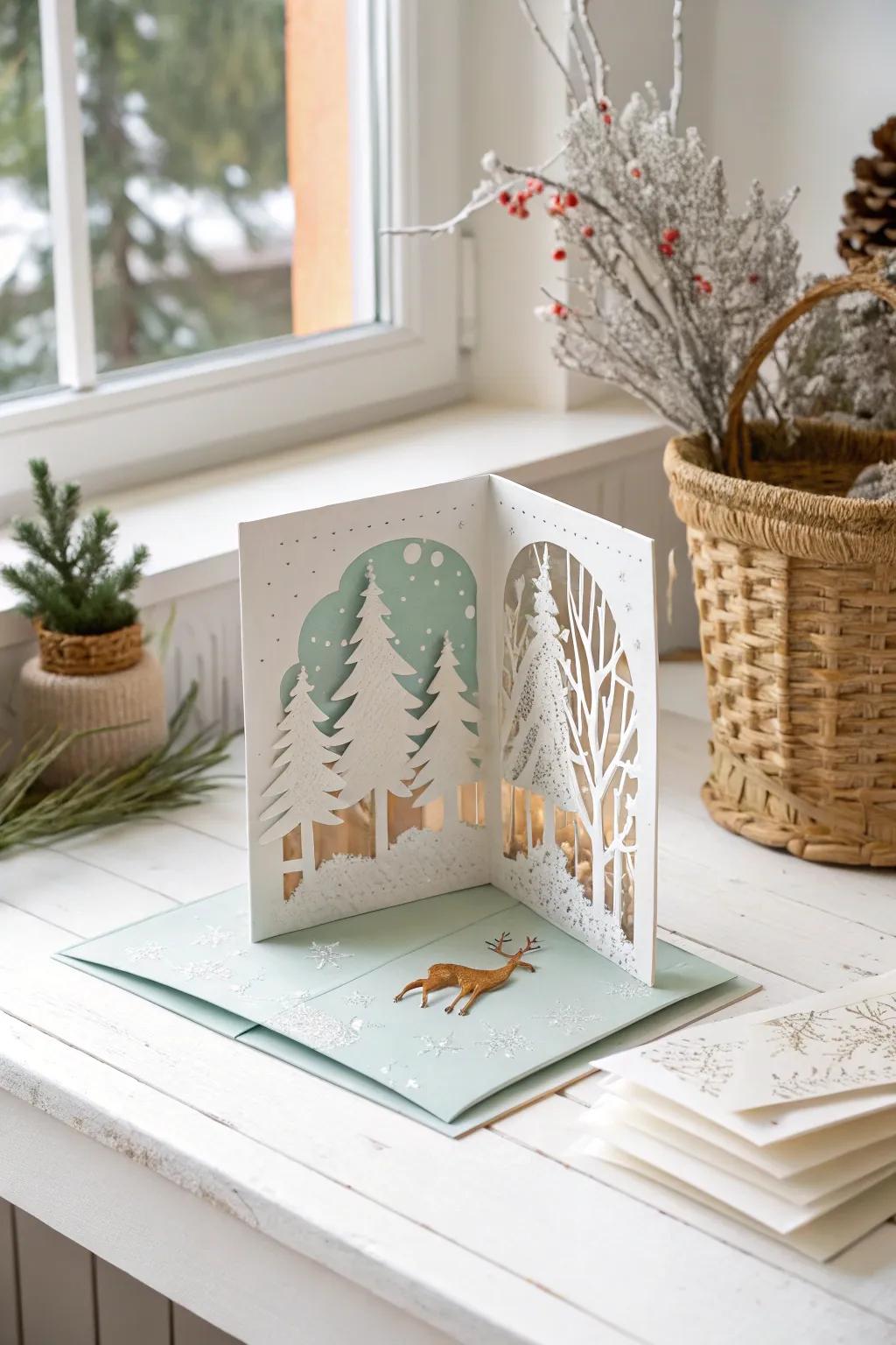 Bring the magic of Christmas to life using a stunning pop-up greeting that surprises and delights!