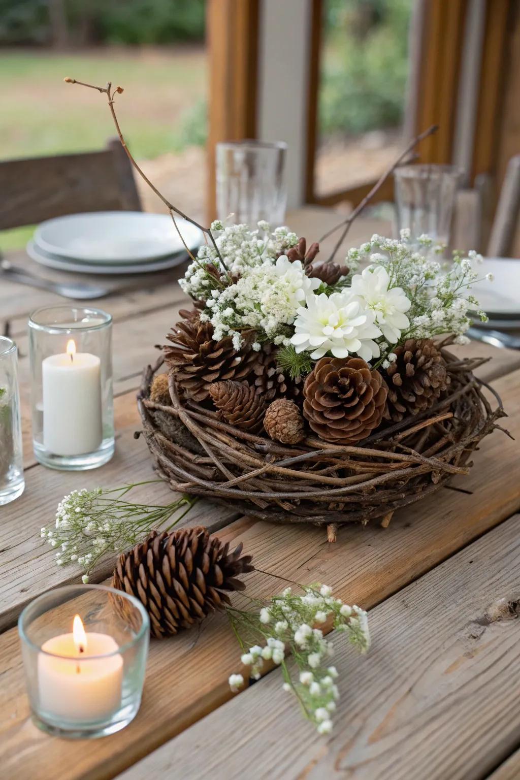 A winter woodland setup captures serene natural magnificence.