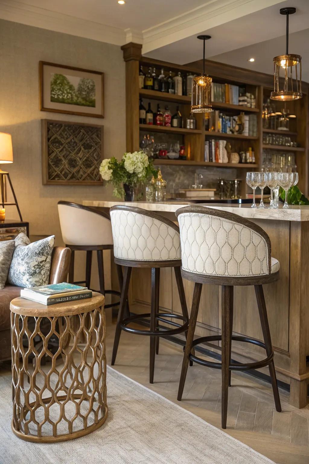 With distinctive bar stools, let your seating shine.