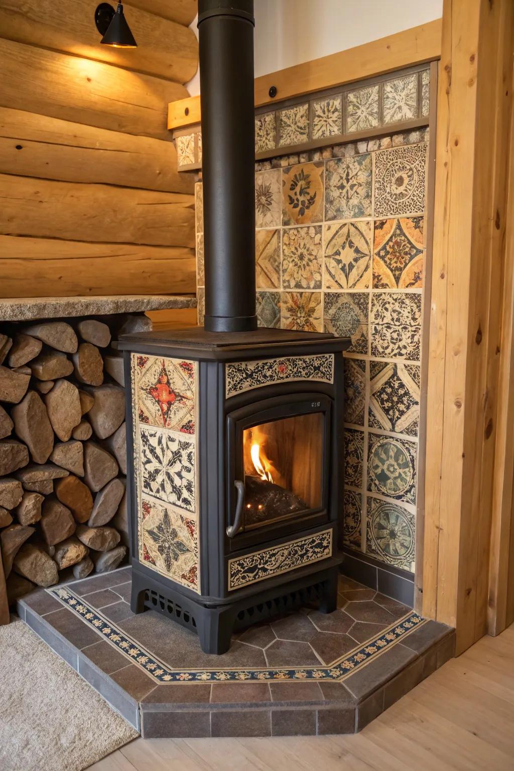 Handmade tiles can turn your hearth into something amazing.