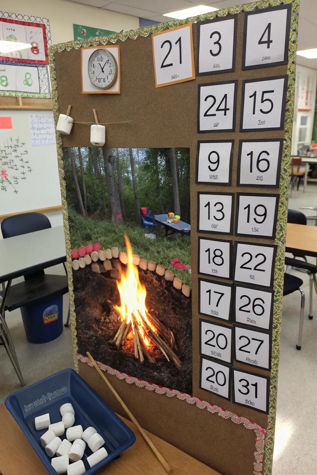 An outdoor fire countdown bringing warmth and anticipation.