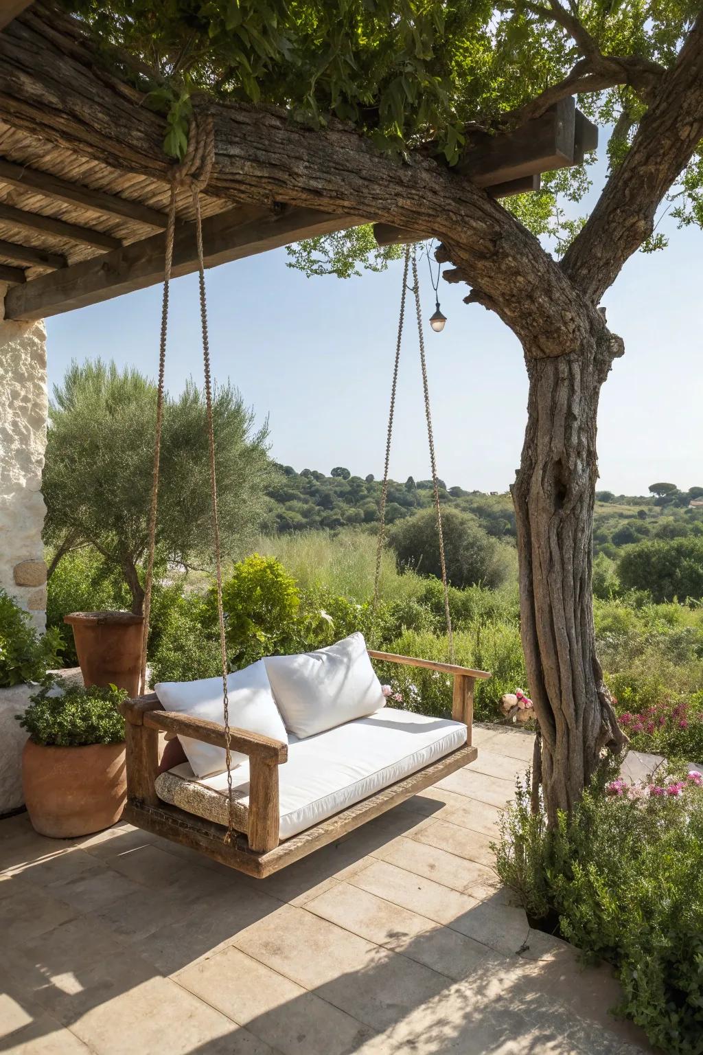 A cozy nook invites relaxation and contemplation.