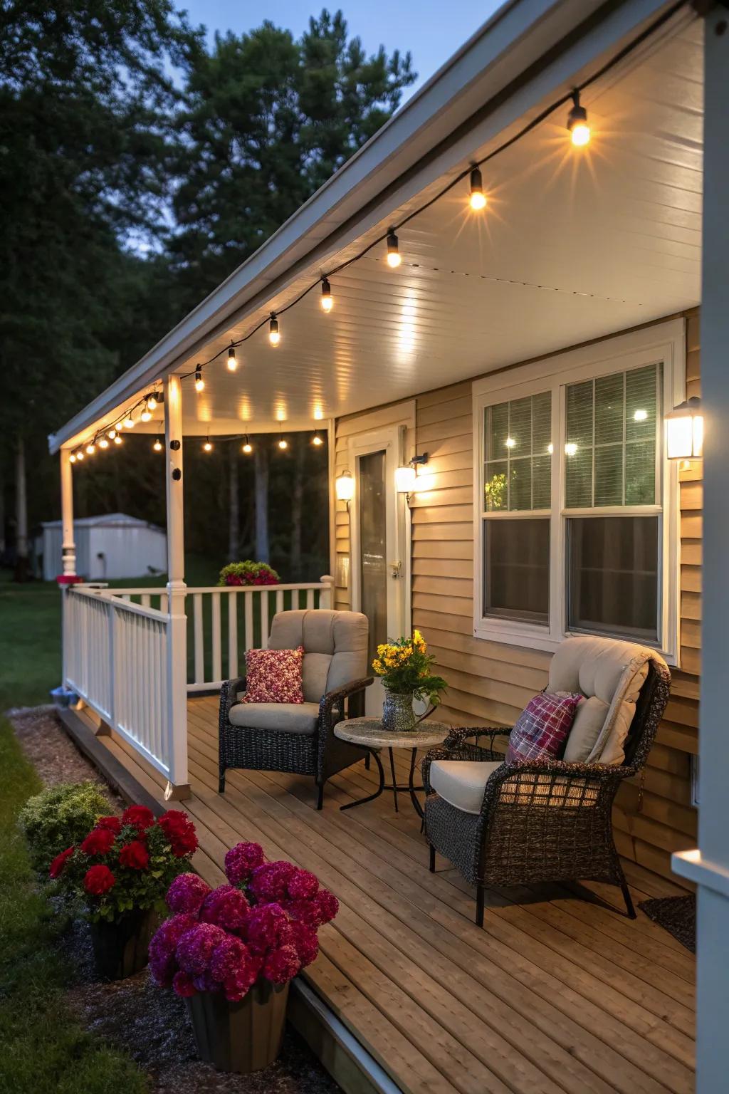 Smart lighting enhances both the usefulness and appeal of your porch.