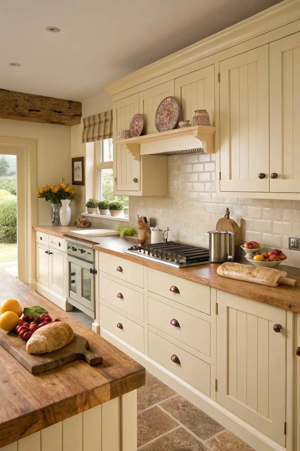 Homespun complements cultivate a cozy ambiance.