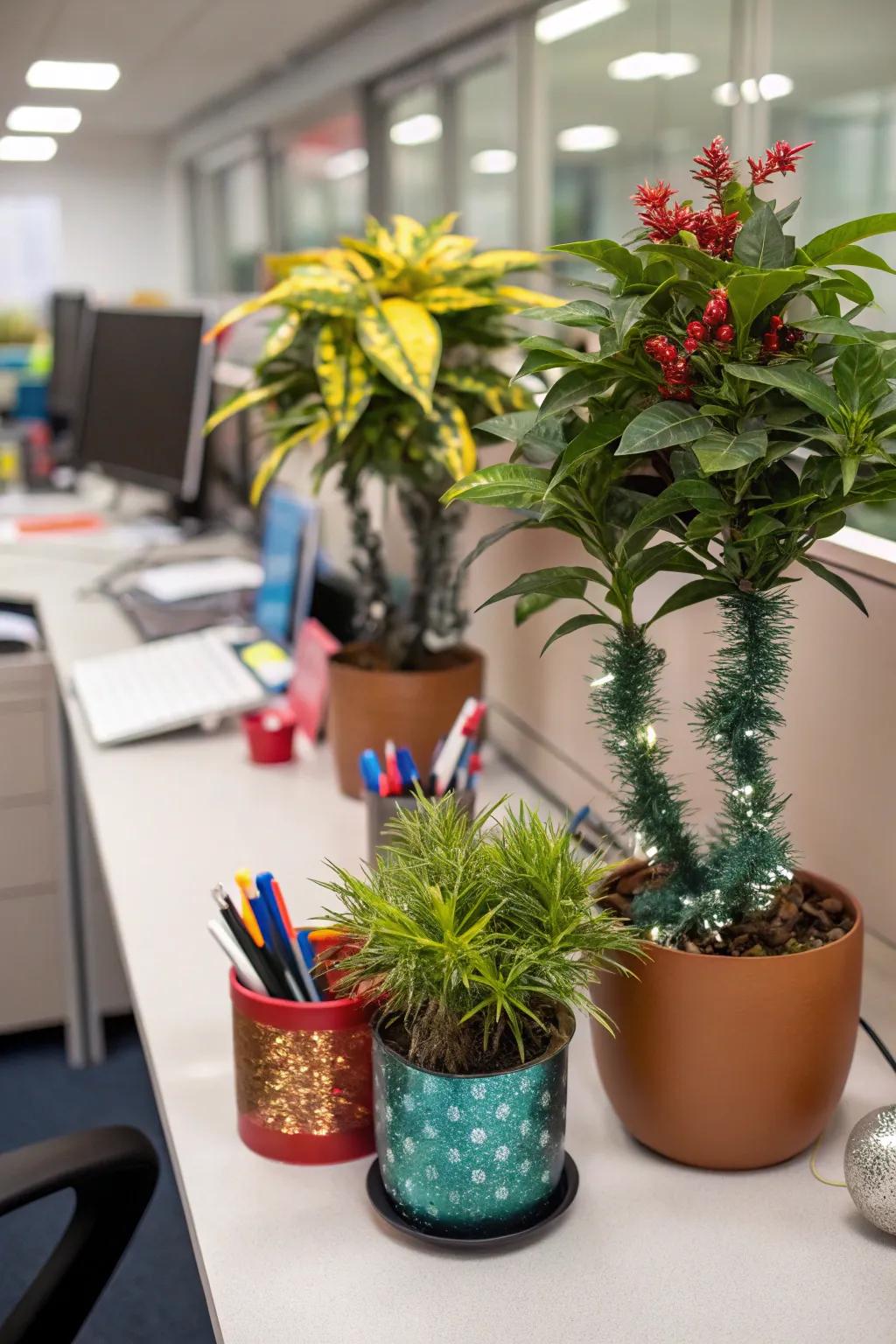 Transform workstation flora with celebratory design for a celebratory impression.