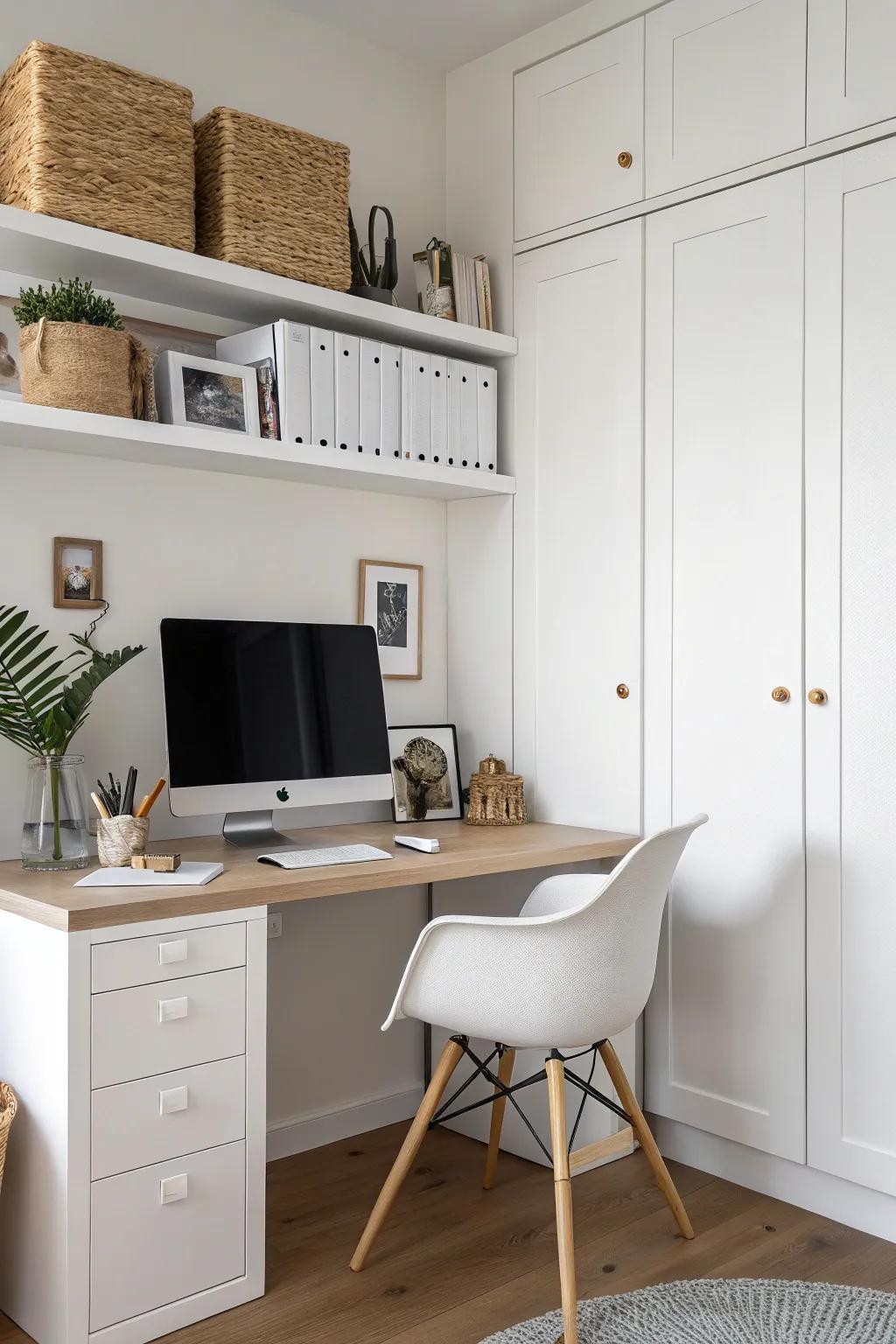 Achieve a clean aesthetic with closed storage solutions.